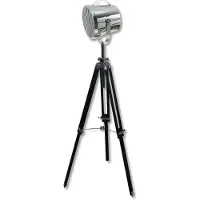 Searchlight Studio Lampadaire réglable, abat-jour chromé / base noire