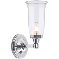 Elstead Lighting Applique de salle de bains Austen, chrome poli, 1xG9x3W, verre, dimensions : 30x14x15,5 cm, IP44, Elstead