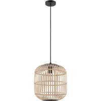 Eglo Suspension Bordesley noir-nature Ø 35 cm E27, max. 60 W