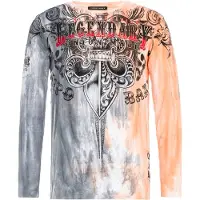 Cipo & Baxx T-Shirt gris / orange / noir / blanc