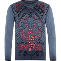 Cipo & Baxx T-Shirt bleu fumé / framboise / noir
