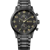 HUGO BOSS Boss AEROLINER BLACK&GOLD COLLECTION 1513275 Chronographe homme Design intemporel