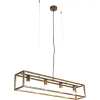 QAZQA Suspension industrielle brun rouille 4 lumières - Cage
