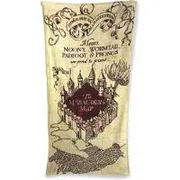Harry Potter Serviette de bain - Harry Potter - Carte du Maraudeur - 75 x 150 cm - Couleur Beige