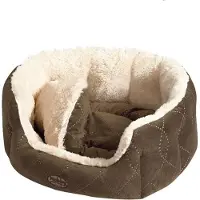 Nobby Lit pour chien confortable "CENO" : L 55 x P 50 x H 21 cm, couleur beige/marron
