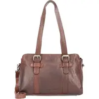 Spikes & Sparrow Cuir sac à épaule bandoulière sac à épaule Bronco Shoulderbag Dark Brown brun