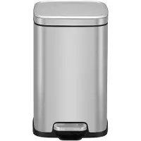 EKO - Stella Poubelle à pédale 12 litres - Acier inoxydable - Acier inoxydable mat