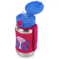Skip Hop Zoo Straw Bottle bouteille d’eau en acier inoxydable avec paille Butterfly 12 m+ 1 pcs