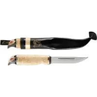 Marttiini Wood Grouse 549019W Polished 1.4034, Curly Birch Bronze, couteau de bushcraft