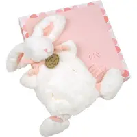 Doudou et Compagnie Coffret cadeau Doudou - Lapin en peluche rose 26 cm