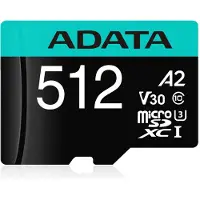 ADATA Carte mémoire PremierPRO, MicroSDXC, 512 Go, UHS-I U3 + Adaptateur