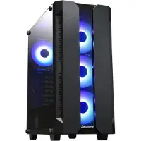 Chieftec skí Miditower Gaming HUNTER, Black, 4x RGB Rainbow Fan, 2 x USB 3.0, side glass