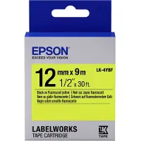 Epson LK-4YBF ruban d'étiquettes 12 mm (d'origine) - noir sur jaune fluo