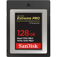 SanDisk Extreme Pro, 128 Go, CompactFlash (CF), 1700 Mo/s, 1200 Mo/s, Noir
