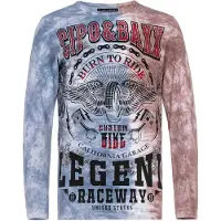Cipo & Baxx T-Shirt bleu / marron / rouge / noir