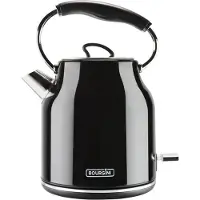 Bourgini Nostalgic Kettle Deluxe - Noir - Design rétro - 1.7L