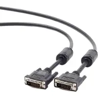 Gembird Dvi — Dvi (3 m), Câble vidéo, Noir