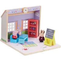 E-ONE Jouets en bois Peppa Wutz - École (avec figurines et accessoires) Jouets en bois Pig