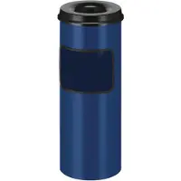 HygieneShopBasics Cendrier sur pied avec collecteur de déchets 30 L bleu-noir avec sable d'extinction et seau, Poubelle, Bleu