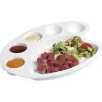 COSY&TRENDY Assiette En Porcelaine Style Palette De Peintre - L 29,5 X L 25,8 X H 4 Cm - Blanc