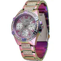 GUESS Montre à affichage analogique vert / violet foncé / rose foncé