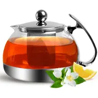 Deuba Théière en verre avec infuseur amovible 1,2L