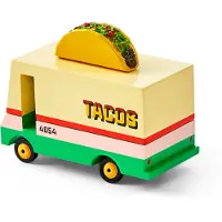 Candylab Toys Bus de jouets en bois Taco Van - bus rétro coloré