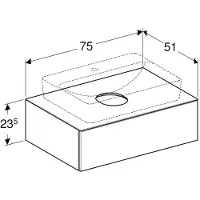Geberit VariForm meuble sous-lavabo à poser, un tiroir, surface de rangement, siphon, largeur 75 cm, 501.160.00.1
