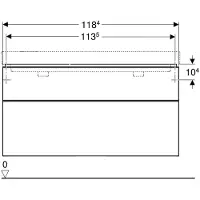 Geberit Smyle Square meuble sous-lavabo pour lavabo double, 500356, 1184x617x470mm, avec 2 tiroirs, 500.356.JK.1