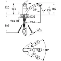 GROHE Eurodisc Mitigeur d'évier chromé - 32257001