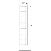 Geberit Xeno 2 armoire haute 500503, 400x1700x351mm, 1 porte et miroir intérieur, 500.503.00.1