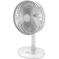 Platinet Ventilateur portable, 45242, diamètre 140 mm, avec batterie 3000 mAh et lumière de nuit, blanc