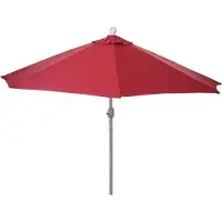 Mendler Demi-Parasol En Aluminium Parla, Uv 50+ 270cm Bordeaux Sans Pied