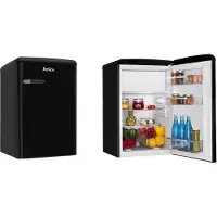 Amica Réfrigérateur combiné Retro AR1112N - table top - 55x61.5x86 cm (lxpxh) - 108 litres - classe E - noir