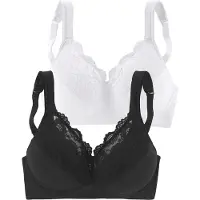 Petite fleur Soutien-gorge noir / blanc