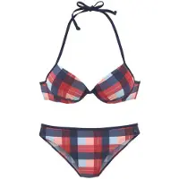 s.Oliver Bikini bleu marine / bleu clair / canneberge / rouge pastel