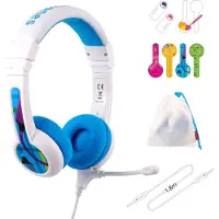 BuddyPhone ONANOFF Ecouteurs supra-auriculaires School+, pour enfants, blanc/bleu