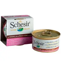 Schesir thon et poulet (en bouillon) pâtée pour chat (boîte)