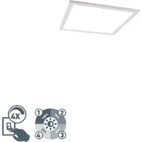 QAZQA Plafonnier blanc 40 cm avec LED à 4 niveaux de luminosité - Liv
