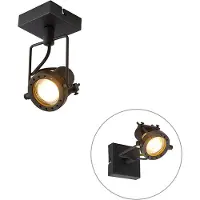 QAZQA Spot industriel noir - Suplux