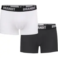 Brandit Boxers confortables pour homme, avec logo, lot de 2, blanc/noir