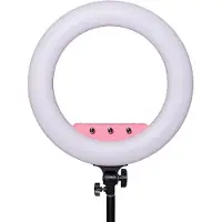 Caruba Ensemble Round Vlogger 18 pouces LED PRO avec sac rose