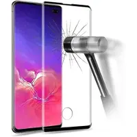 Prio 3D Tempered Glass pour Samsung S10+, avec verre capteur noir (Samsung Galaxy S10+), Téléphone portable : film de protection, Noir