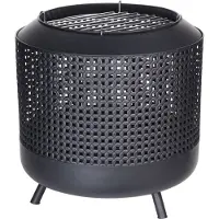 Huismerk Corbeille à feu avec grille 50x51 cm noir