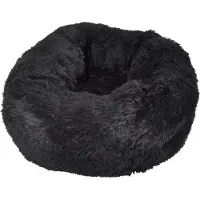 Love Story Coussin À Poils Longs Pour Chien Et Chat - Diamètre 55 Cm - Noir