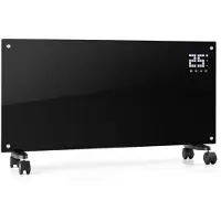 Klarstein Radiateur Electrique Mobile, Chauffage Electrique Mural 2000W à Faible Consommation d'Energie pour Maison, Salle de Bain, Convecteur, Radiateurs Electriques Silencieux,Thermostat, Roulettes
