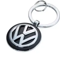 Troika Femmes, Porte-clés, VOLKSWAGEN KEYRING Porte-clés avec logo VW rond, brillant gris/noir, Noir, Gris, Argent