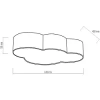 TK Lighting Plafonnier sur mesure CLOUD blanc 4xE27x40W, tissu, dimensions : 13x45x62 cm, IP20, TK-Lighting