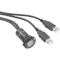 TRU COMPONENTS Adaptateur USB 2.0 2 x USB femelle type A vers 2 x USB mâle type A avec 60 cm de câble TRU COMPONENTS USB-06-BK 1229322