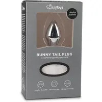 EasyToys Bunny NO1 - Plug Anal Métal avec Queue de Lapin (argent-blanc)